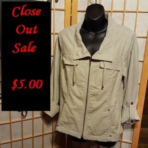 EUC Coldwater Creek Pinstriped Zippered Jacket